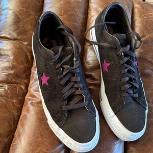 Stylish Black Sneakers with Pink Star